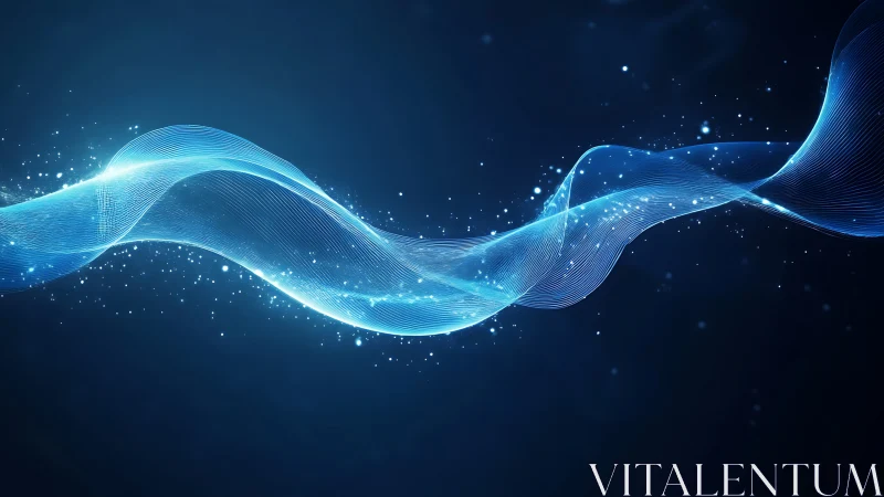 Gentle blue light wave drifting softly through the dark.