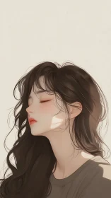 Side-profile anime portrait renders soft diffused lighting