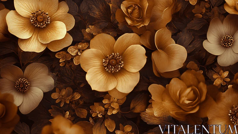 Golden Blooms in Autumn Tones Arranged in Luxurious Floral Composition