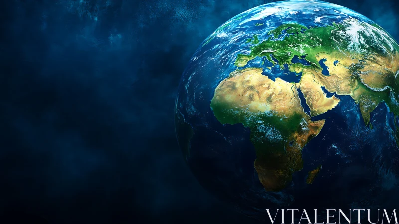 Our bright blue planet glowing gently in the quiet of space.