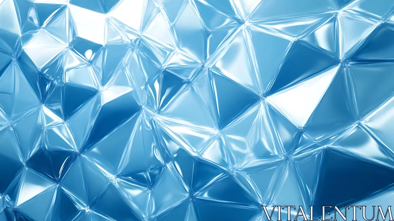 Abstract geometric crystal texture in cool blue tones, modern style.
