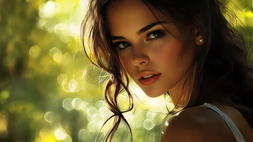 Soft sunlight portrait with a quiet, thoughtful gaze.