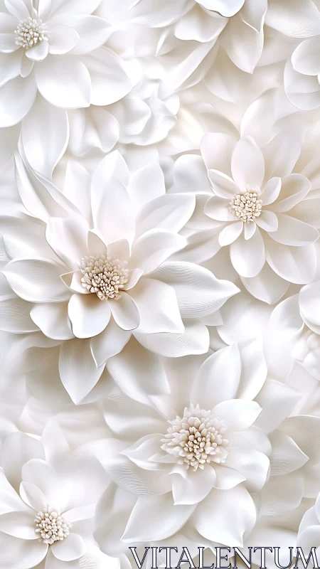 Ivory Petals in Luxe Bloom: Dimensional Garden Reverie.