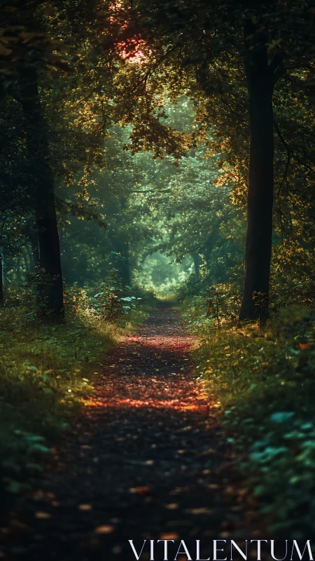 Golden Canopy Portal Beckons Through Ancient Forest Threshold