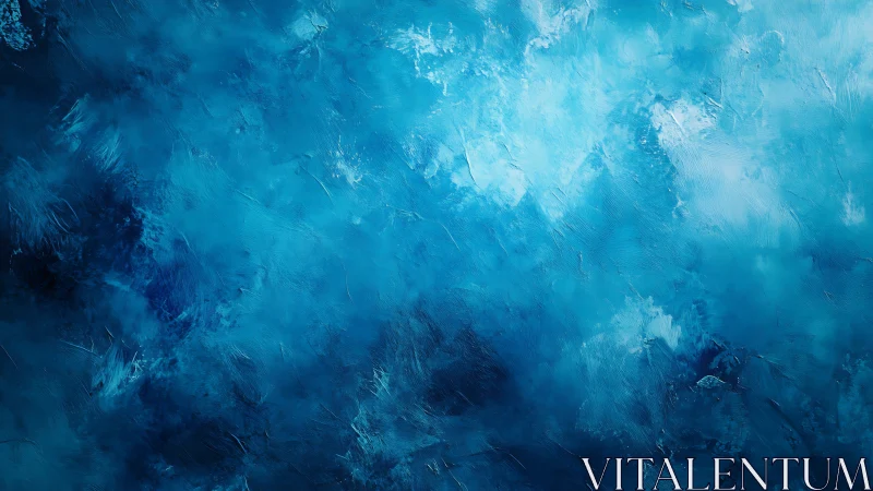 Textured cobalt and cyan abstract oil surface with light gradients