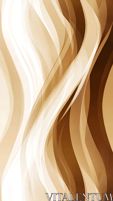 Layered beige waveforms with translucent vertical ribbon bands