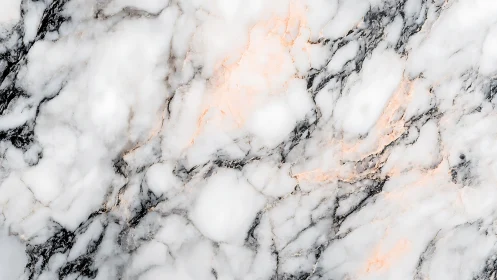 Soft marble texture glows with gentle peach and gray veins