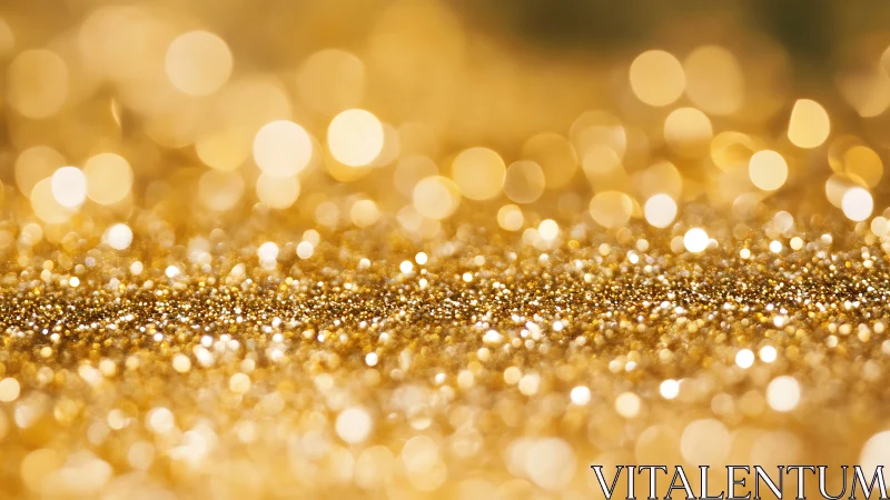 Gold glitter surface with defocused circular light bokeh.