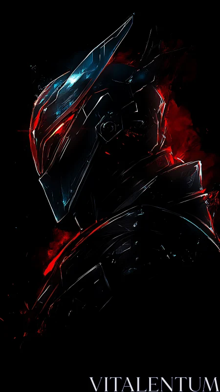 Midnight mech knight sharpens silence in neon embers