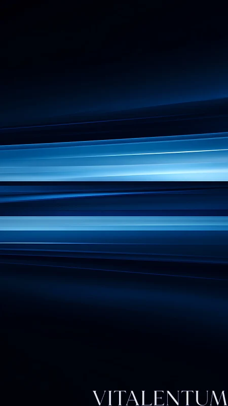 Electric blue light trails glide through a deep night void