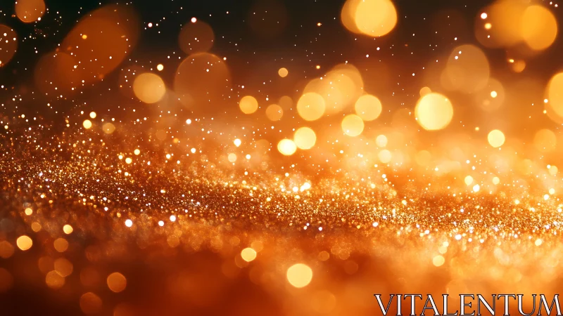 Golden glitter bokeh field with radiant festive highlights.