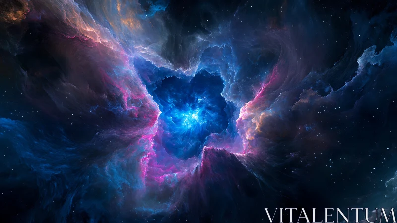 Nebula heartstorm swirling in neon blues and ember pinks.