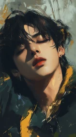 Soft light caresses a serene digital portrait in deep hues