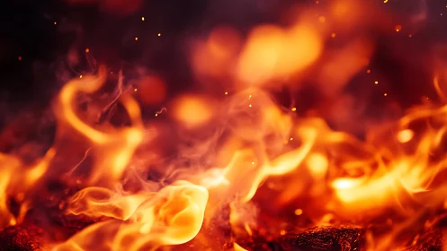 Dancing Inferno: Breathtaking Flames Ignite Golden Passion.