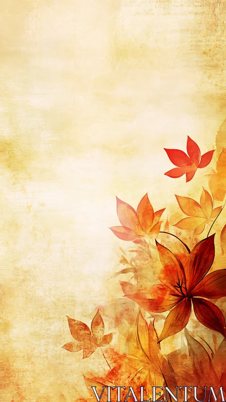 Autumn florals drifting over textured parchment glow.