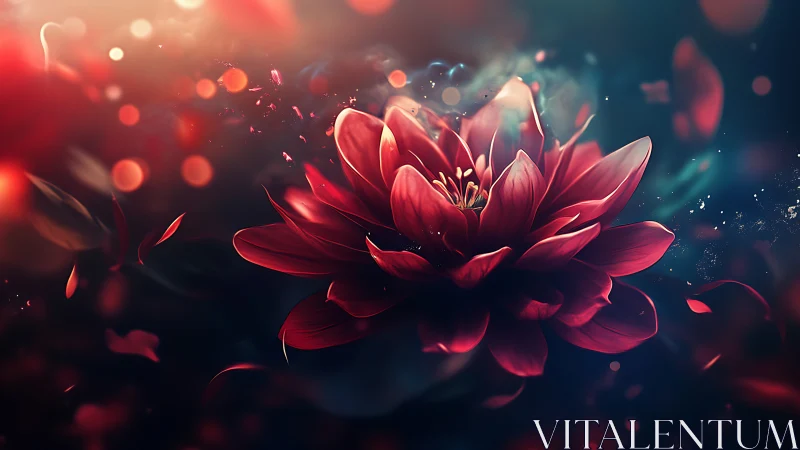 High-saturation digital macro of luminous red petaled bloom.