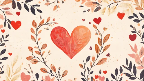 Crimson Heart Blooms Through Autumn's Whispered Botanical Dance