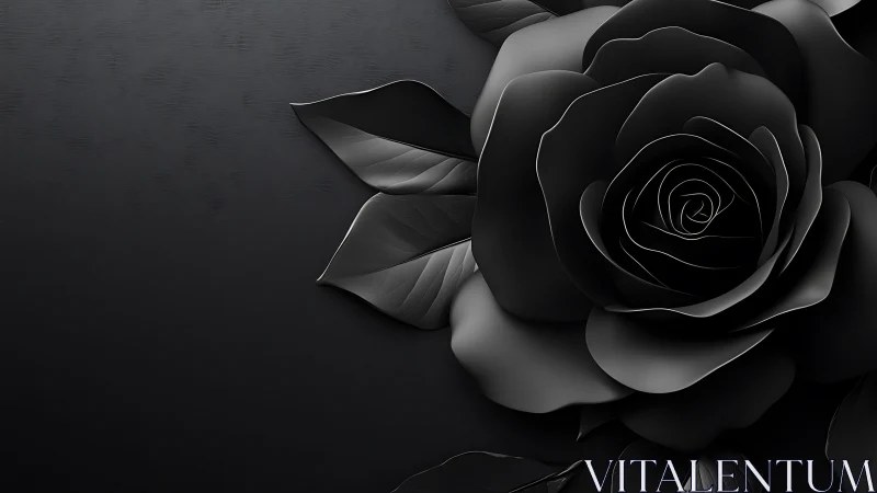 Black Rose: Monochromatic Floral Study.