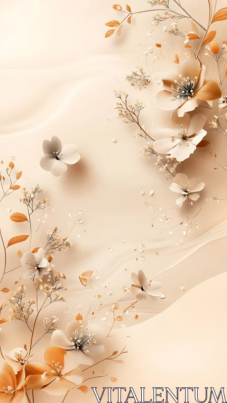 Minimalist Floral Arrangement Soft Neutrals.