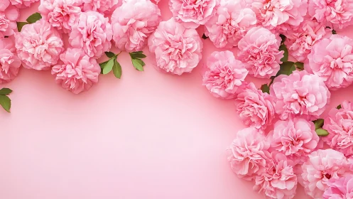 Pink Peonies Arranged on Solid Background.
