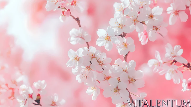 Blossom Ballet: White Petals Dance in Coral Dreams.