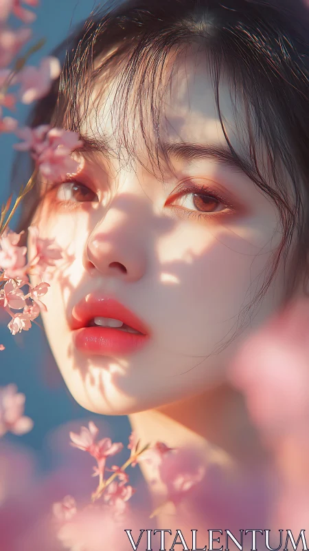 Soft spring light kisses a dreamy floral portrait in bloom