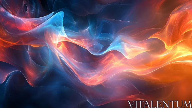 Fluid Energy: Blue and Orange Wave Dynamics.