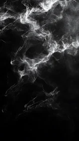 Ethereal white smoke swirls across a deep black void.