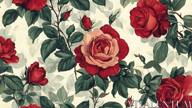 Classical Rose Garden: Botanical Illustration with Heritage Florals.