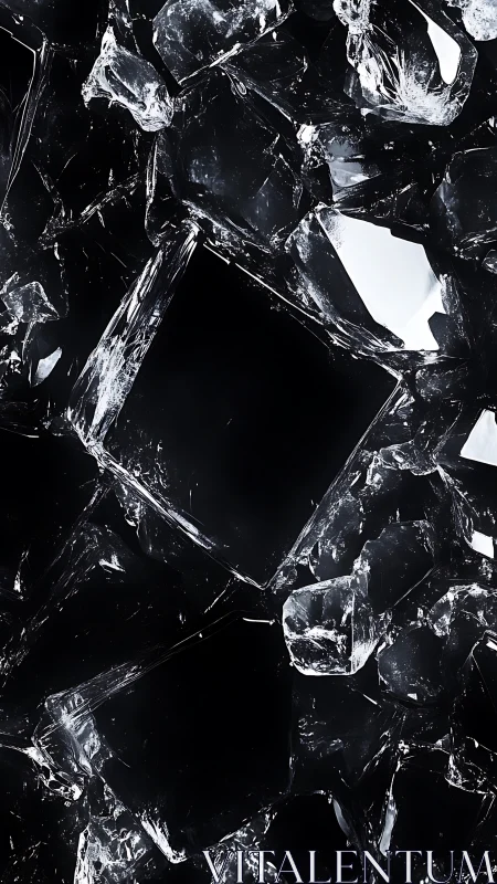 Shattered Midnight Prism Window into Liquid Darkness.