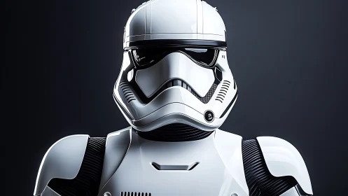 Chrome-clad space trooper posing in pristine battle armor.
