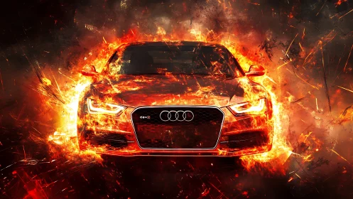 Audi RS6 Engulfed in Inferno Flames.