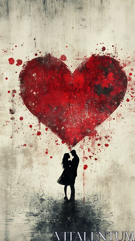 Crimson Heart Emerges from Silhouetted Solitude.