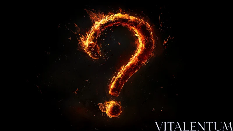 Incandescent Question Mark: Dynamic Fire Typography.