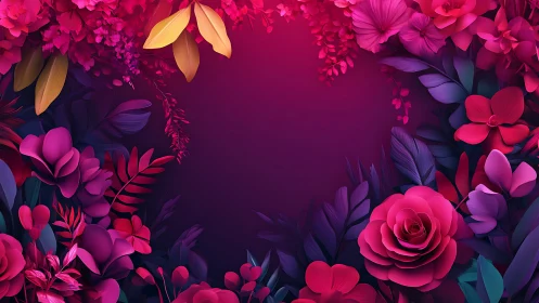 Volumetric Floral Composition: Layered Botanical Forms with Chromatic Saturation.