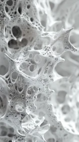 Intricate translucent lattice with porous organic geometry.