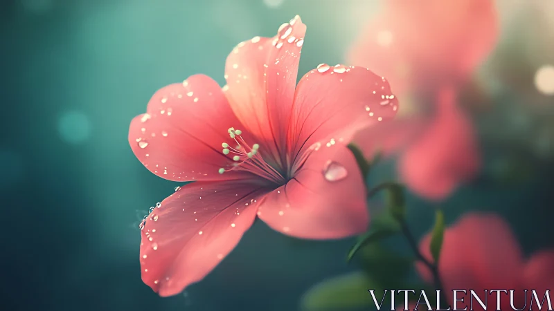 Cordate Petals with Hydrophobic Surface Tension and Bokeh Defocusing.