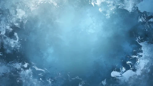 Cold blue abstract texture with soft cloudy center focus.