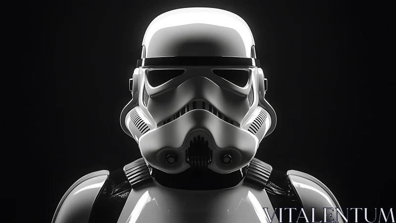Stormtrooper helmet portrait under dramatic studio lighting