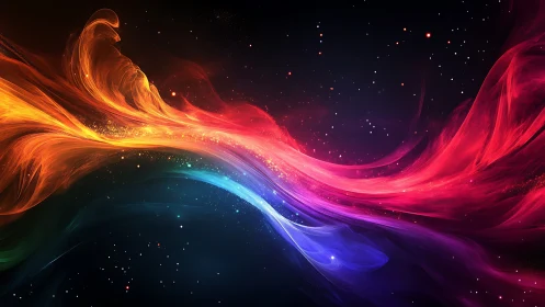 Flowing cosmic rainbow where stardust learns to dance.