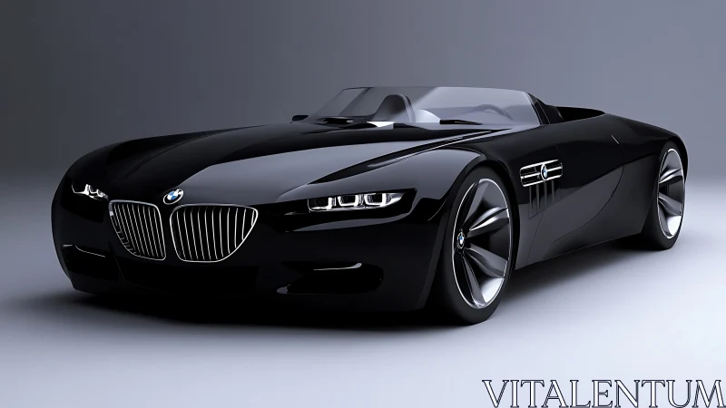 Black BMW concept roadster in clean studio lighting.