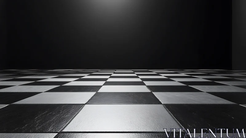 Sleek checkerboard floor quietly invites bold creative ideas