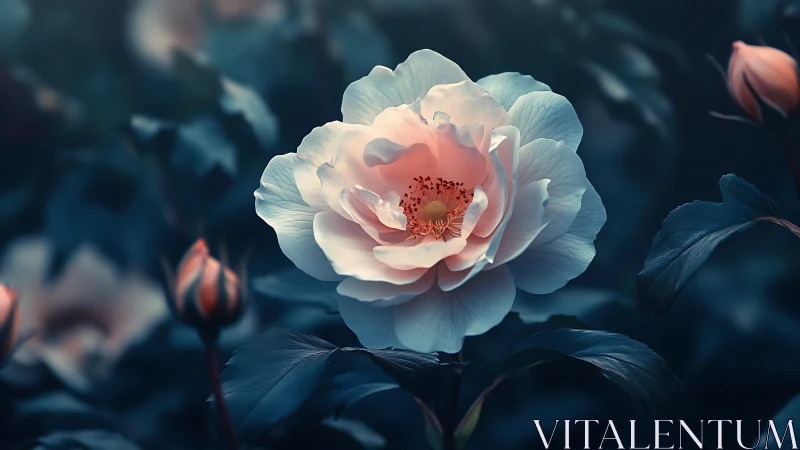 Luminous Pink Rose with Layered Petals and Botanical Depth of Field