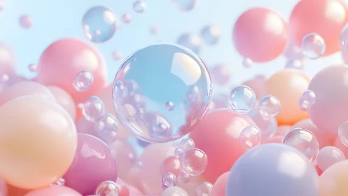 Soft pastel bubble daydream in floating cotton candy hues.