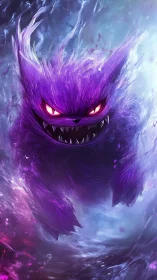 Stormy purple spirit surges forward with glowing mischief