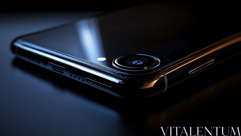 Smartphone rear camera module shown in extreme close detail