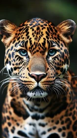 High-definition Frontal Leopard Portrait Demonstrating Ocular Convergence and Rosette Patterning