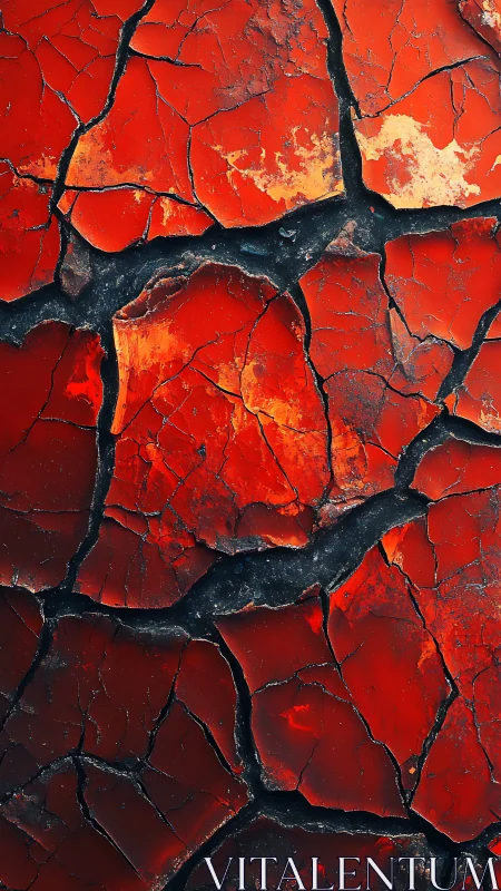 Molten earth fractures glow like a quiet volcanic heartbeat.