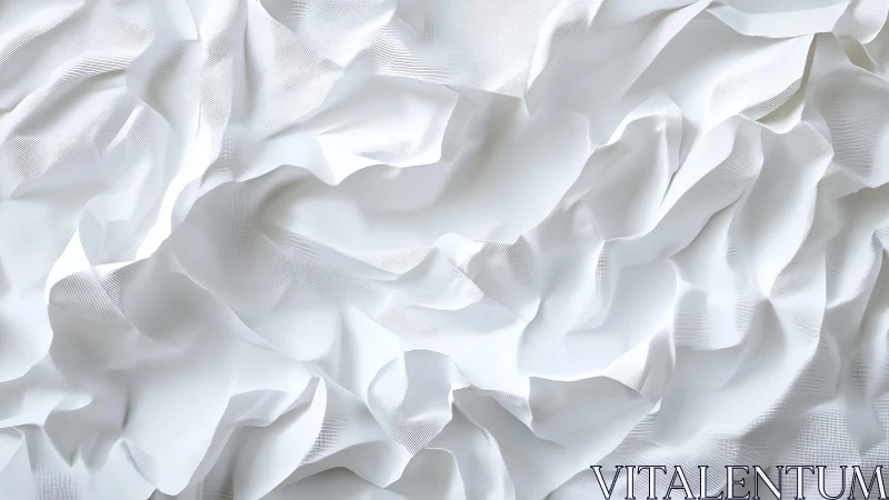 Abstract white crumpled fabric texture in minimalist modern style.