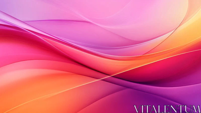 Gradient wave forms in pink, orange, and purple hues.